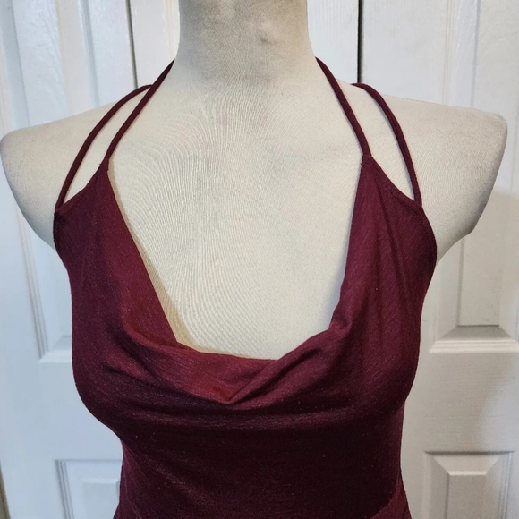 Charlotte Russe Strappy Waterfall Neckline Open Back Mini Dress - Picture 3 of 7